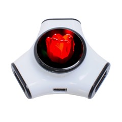 Red Tulip A Bowl Of Fire 3-port Usb Hub by FunnyCow