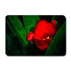 Red Tulip After The Shower Small Doormat  by FunnyCow