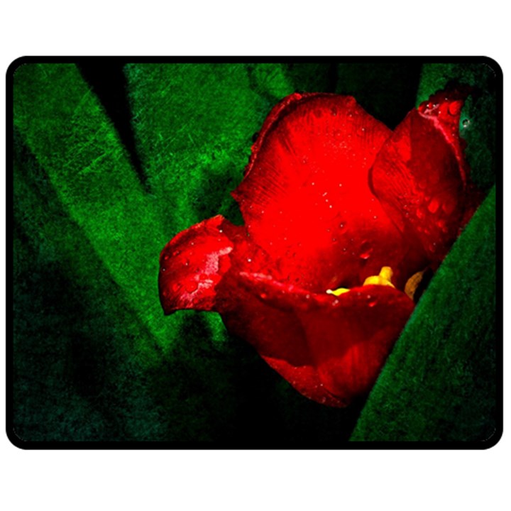 Red Tulip After The Shower Double Sided Fleece Blanket (Medium) 