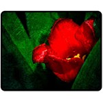 Red Tulip After The Shower Double Sided Fleece Blanket (Medium)  58.8 x47.4  Blanket Back