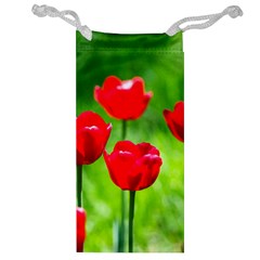 Red Tulip Flowers, Sunny Day Jewelry Bag by FunnyCow