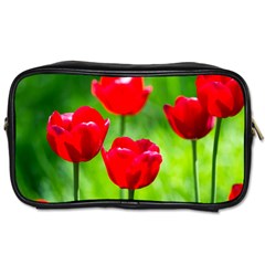 Red Tulip Flowers, Sunny Day Toiletries Bag (one Side) by FunnyCow