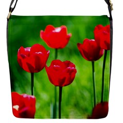 Red Tulip Flowers, Sunny Day Flap Closure Messenger Bag (s) by FunnyCow