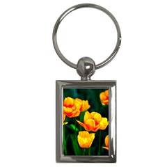 Yellow Orange Tulip Flowers Key Chains (rectangle)  by FunnyCow