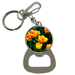 Yellow Orange Tulip Flowers Bottle Opener Key Chains by FunnyCow