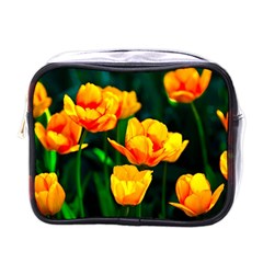 Yellow Orange Tulip Flowers Mini Toiletries Bag (one Side) by FunnyCow