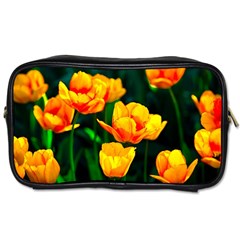 Yellow Orange Tulip Flowers Toiletries Bag (one Side) by FunnyCow