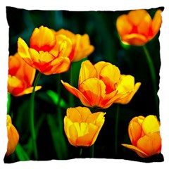 Yellow Orange Tulip Flowers Standard Flano Cushion Case (two Sides) by FunnyCow
