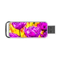 Violet Tulip Flowers Portable Usb Flash (two Sides) by FunnyCow