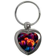 Red Tulips Key Chains (heart)  by FunnyCow