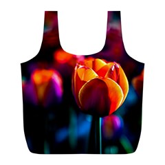 Red Tulips Full Print Recycle Bag (l) by FunnyCow