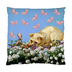 Cat And Butterflies Standard Cushion Case (one Side)