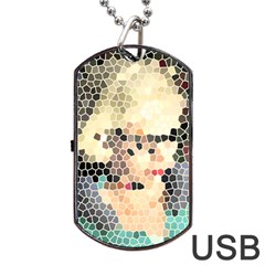 Stained Glass Girl Dog Tag Usb Flash (one Side)