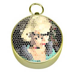 Stained Glass Girl Gold Compasses