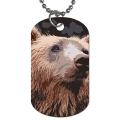 Bear Looking Dog Tag (two Sides)