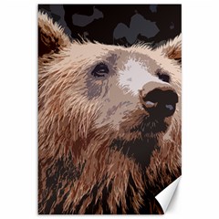 Bear Looking Canvas 12  X 18 