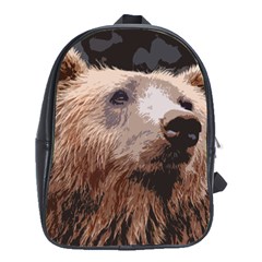 Bear Looking School Bag (large) by snowwhitegirl
