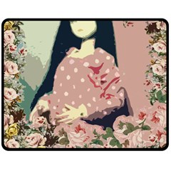 Rose Floral Doll Fleece Blanket (medium)  by snowwhitegirl