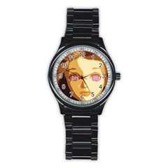 Butterfly Eyes Stainless Steel Round Watch