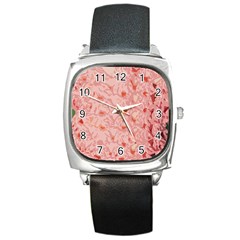 Pink Crochet Square Metal Watch