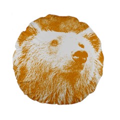 Bear Standard 15  Premium Flano Round Cushions by snowwhitegirl