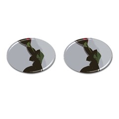 Red Rose Cufflinks (oval)