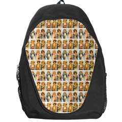 Victorian Girl Labels Backpack Bag