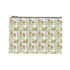 Victorian Flower Labels Cosmetic Bag (large) by snowwhitegirl