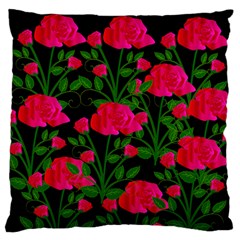 Roses At Night Large Flano Cushion Case (one Side) by snowwhitegirl