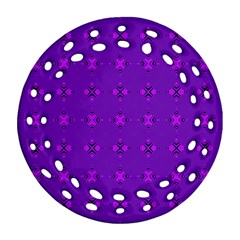 Bold Geometric Purple Circles Round Filigree Ornament (two Sides) by BrightVibesDesign