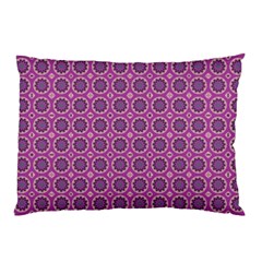Floral Circles Pink Pillow Case (two Sides) by BrightVibesDesign