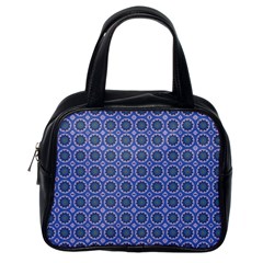 Floral Circles Blue Classic Handbag (one Side) by BrightVibesDesign