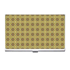 Floral Circles Yellow Business Card Holder by BrightVibesDesign