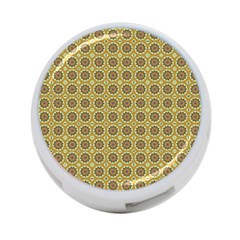 Floral Circles Yellow 4-port Usb Hub (two Sides) by BrightVibesDesign