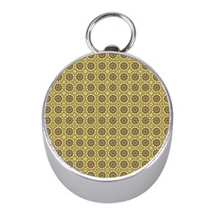 Floral Circles Yellow Mini Silver Compasses