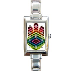 Hamsa Of God Rectangle Italian Charm Watch by CruxMagic