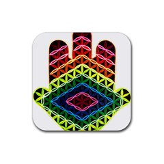Hamsa Of God Rubber Coaster (square)  by CruxMagic