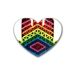 Hamsa Rubber Coaster (heart)  by CruxMagic