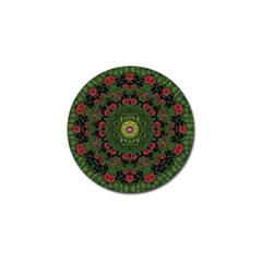 Sunshine Mandala In Rose Heaven Golf Ball Marker by pepitasart