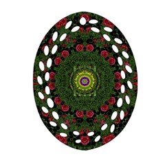 Sunshine Mandala In Rose Heaven Ornament (oval Filigree) by pepitasart
