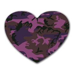 Camouflage Violet Heart Mousepads by snowwhitegirl