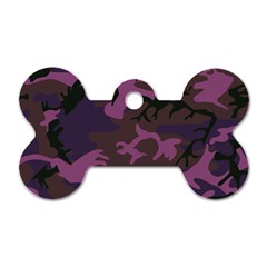 Camouflage Violet Dog Tag Bone (One Side)