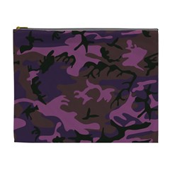 Camouflage Violet Cosmetic Bag (XL)