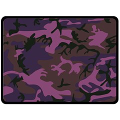 Camouflage Violet Double Sided Fleece Blanket (large)  by snowwhitegirl