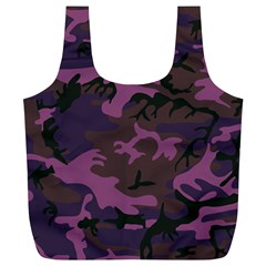 Camouflage Violet Full Print Recycle Bag (xl) by snowwhitegirl