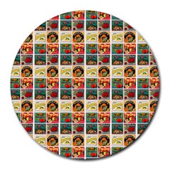 Victorian Fruit Labels Round Mousepads by snowwhitegirl