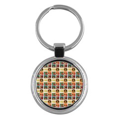 Victorian Fruit Labels Key Chains (round) 