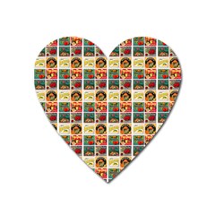 Victorian Fruit Labels Heart Magnet by snowwhitegirl