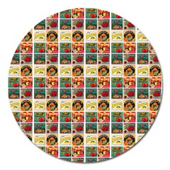 Victorian Fruit Labels Magnet 5  (round) by snowwhitegirl