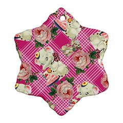 Retro Pets Plaid Pink Ornament (snowflake)